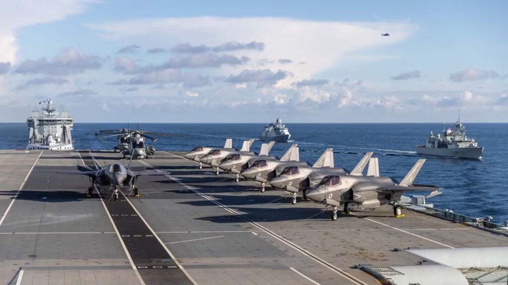 British plane service strike group enters Pink Sea British aircraft carrier strike group enters Red Sea