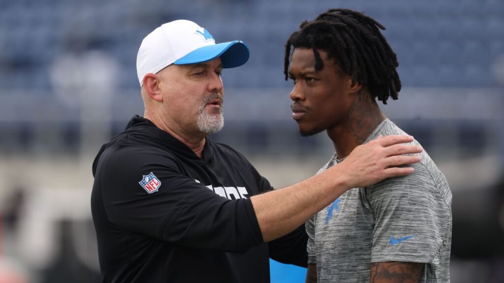 Lions OC consults with Jameson Williams to get WR ball extra Lions OC consults with Jameson Williams to get WR ball more