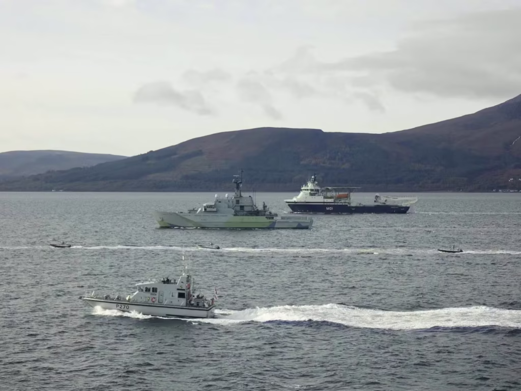 Royal Navy ship ‘surrounded’ by drone boat swarm Royal Navy ship ‘surrounded’ by drone boat swarm