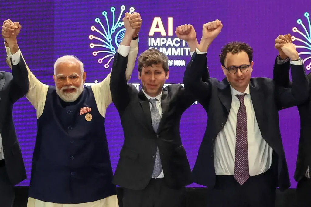 Altman and Amodei share a moment of awkwardness at India's big AI summit