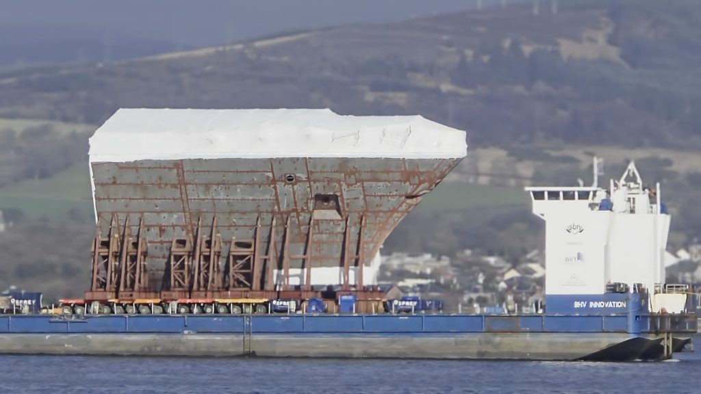 Huge section of new warship arrives in Glasgow