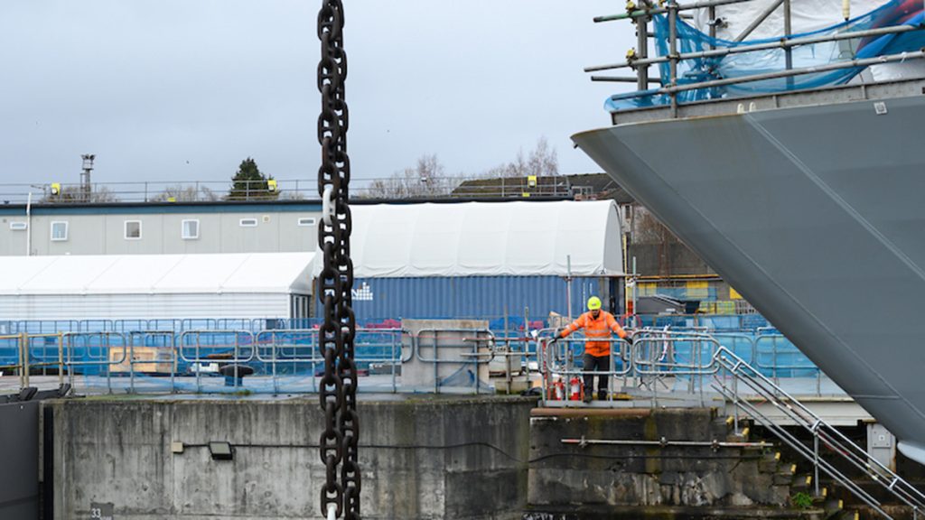 Progress continues on new British warship in Glasgow