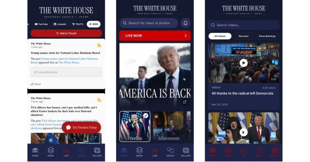 White House: Trump’s White House App: Your Direct Line to… The White House has an app now, and Trump wants you to report people to ICE on it