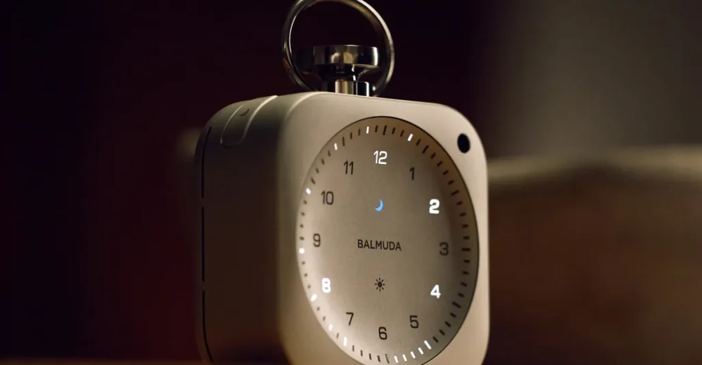 This sleek alarm clock uses lights and sounds to help you sleep, focus, and wake up