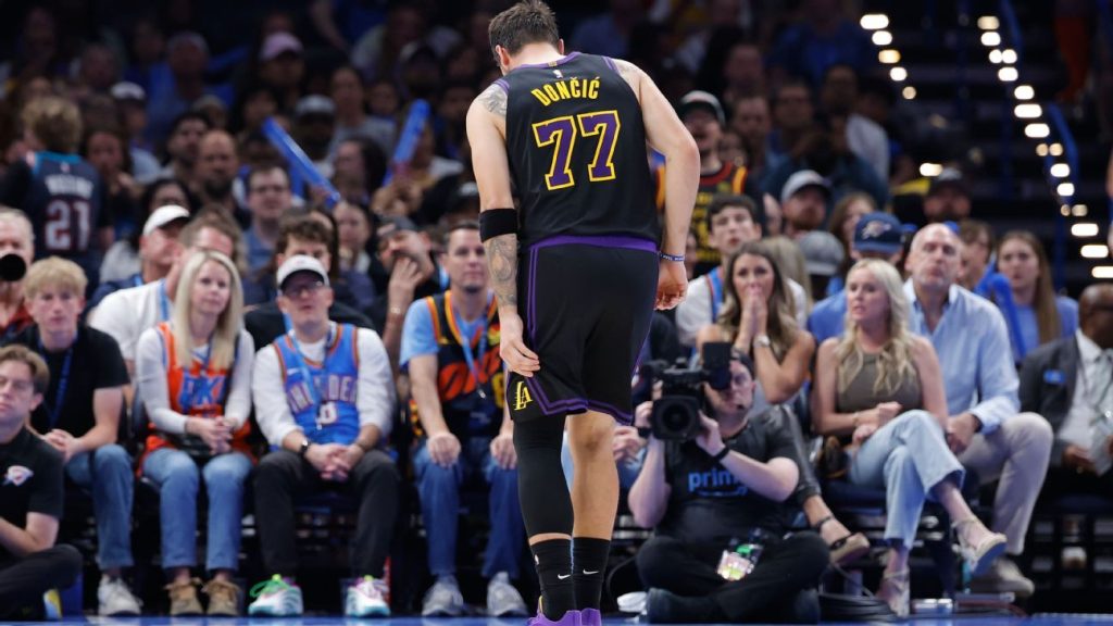 Luka Doncic’s Hamstring Strain: Early Exit Casts Shadow Over OKC Clash Luka Doncic exits Lakers' game in OKC with hamstring strain