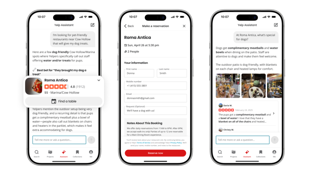 AI Assistant Transforms: Yelp’s AI Assistant: Your Next Restaurant … Yelp's updated AI assistant can answer questions and book a restaurant or service in one conversation