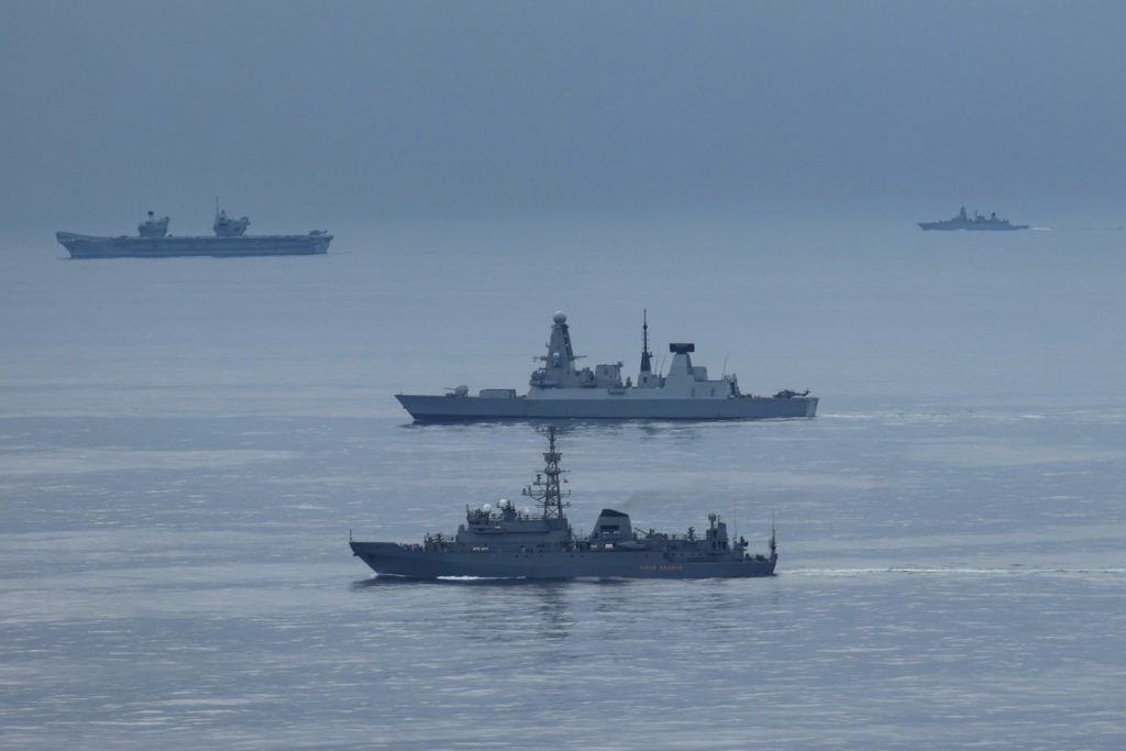 Shadow Play: Russian Spy Ship’s Close Encounter with British Carrie… British carrier group encounters Russian spy ship