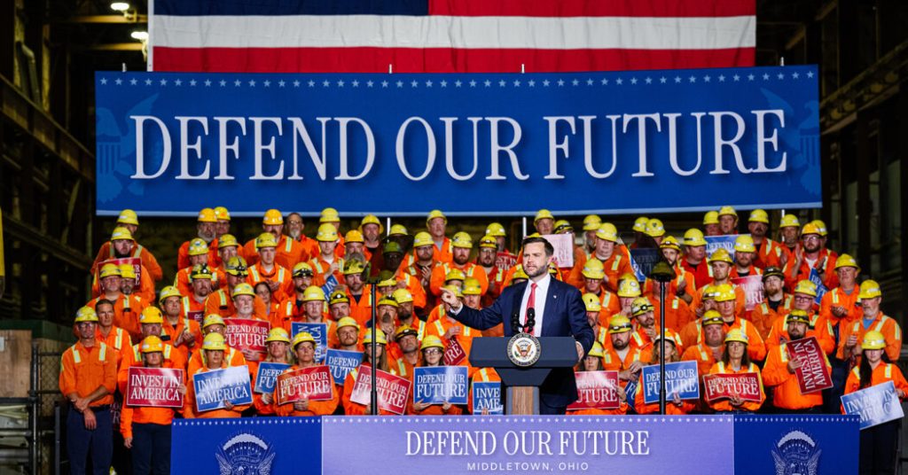 Drawing on His Rust Belt Roots, Vance Campaigns for Republicans