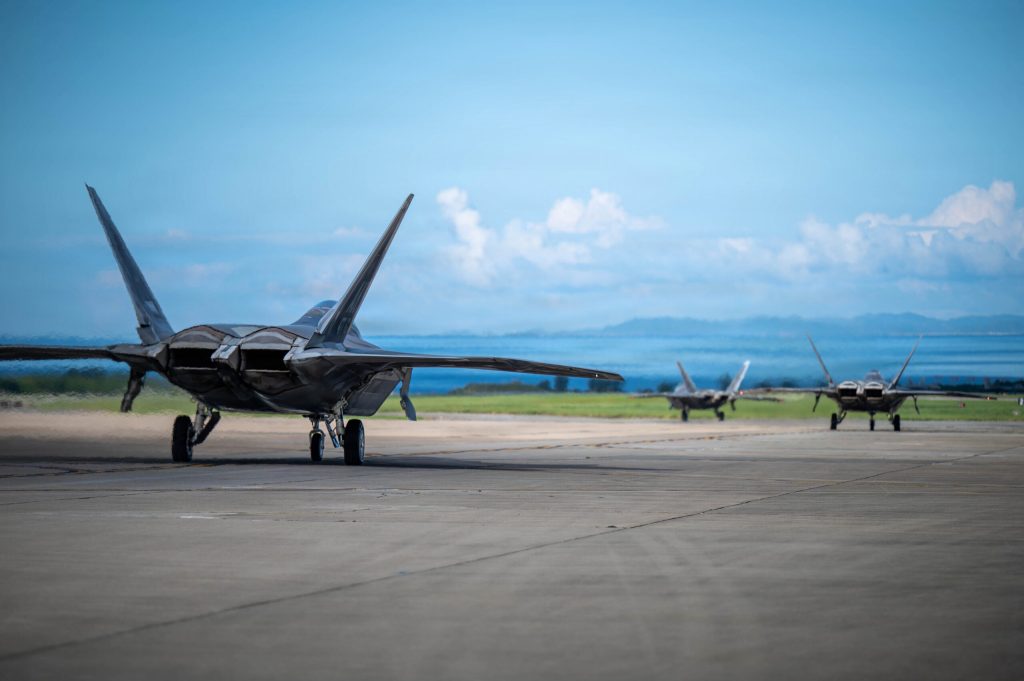 Stealth Shift: F-22 Raptors Fill Kadena Skies Awaiting F-15EX Era F-22s Visit Kadena as 18th Wing Still Awaits Arrival of F-15EX