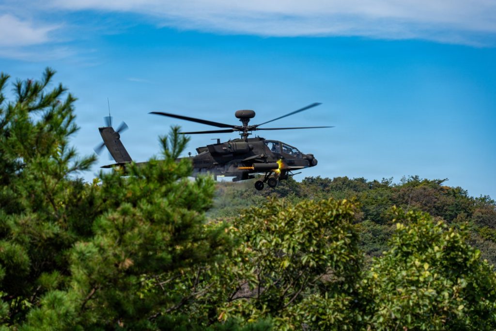 American attack helicopters open fire in Korea