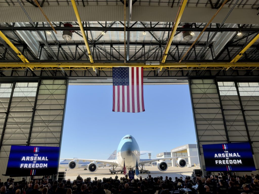 Hegseth Hightlights Defense Manfucturing Push with Visit to E-4C